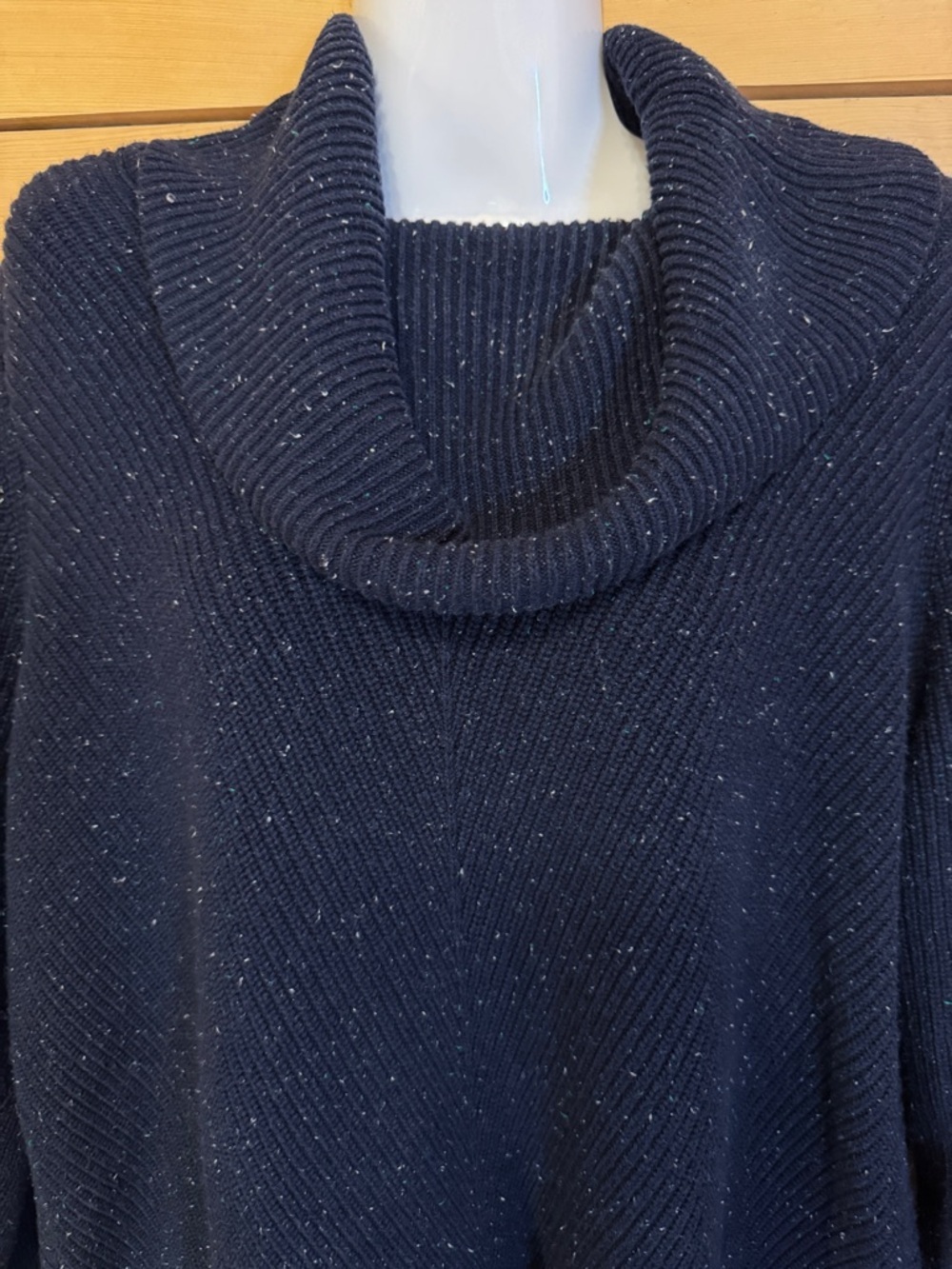 Talbots Plus Womens Navy Blue Cowl Neck Sweater 2X Cozy Knit - Picture 5 of 8